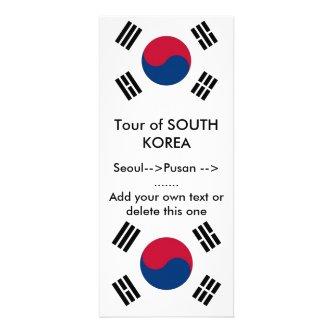 Rack Card with Flag of South Korea