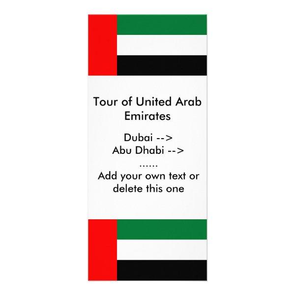 Rack Card with Flag of United Arab Emirates
