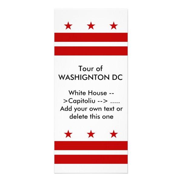 Rack Card with Flag of Washington DC, U.S.A.