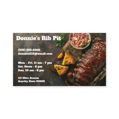 Rack of barbecued ribs with copy space
