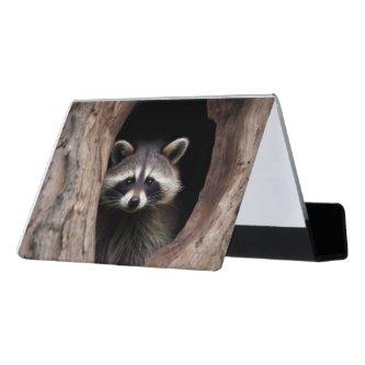 Racoon in Tree Cave  Desk  Holder