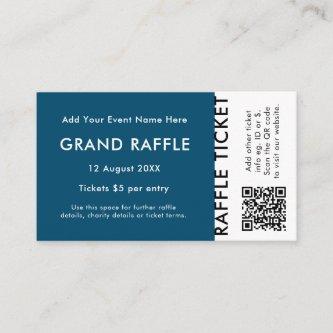 Raffle Ticket Blue QR Code Prize Draw Event Ticket