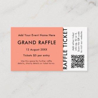 Raffle Ticket Coral QR Prize Draw Event Ticket