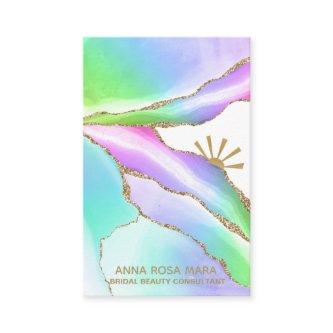 *~* Rainbow Agate Pastel Gold Glitter Veins