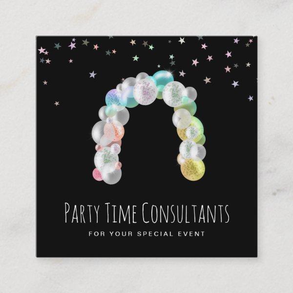 *~* Rainbow Balloons Party Event Planner Square