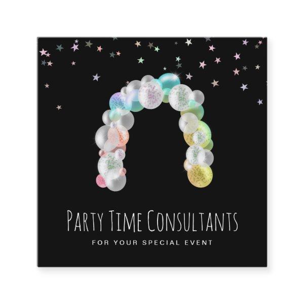 *~* Rainbow Balloons Party Event Planner Square