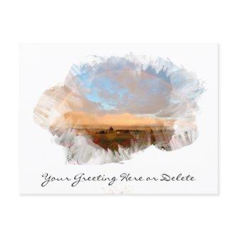 *~* Rainbow Beach Waves Ocean Artsy Floral AR11  Postcard