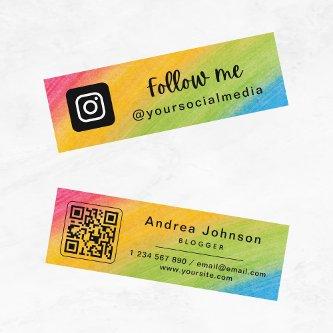 Rainbow Brushstrokes Instagram Follow QR Code Mini