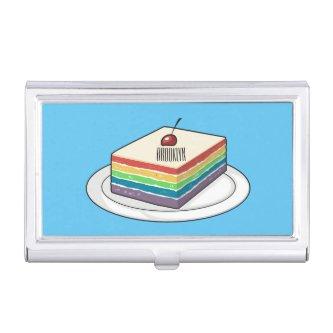 Rainbow cake cartoon illustration   case