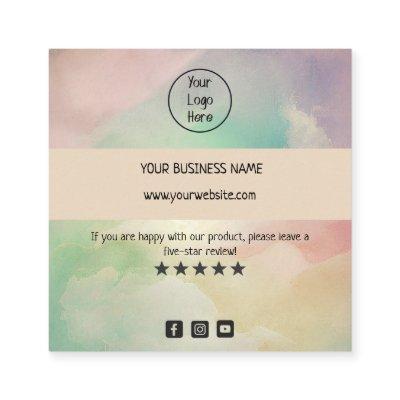 Rainbow cloud gradient business thank you card