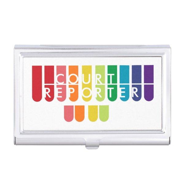 Rainbow colored court reporter  case