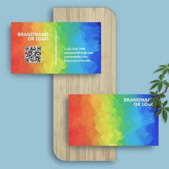 Rainbow Colors | Modern Editable QR Code LGBT