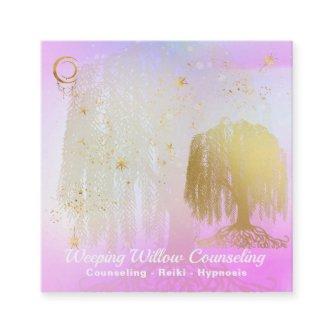 *~* Rainbow Cosmic Willow Tree Moon Gold Square