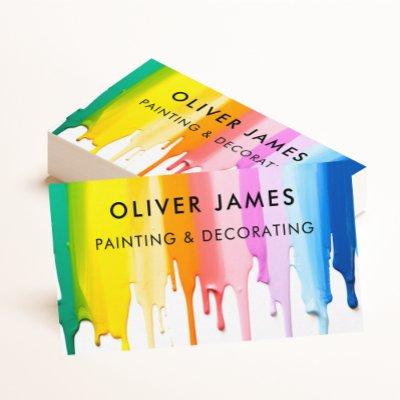 Rainbow dripping paint painting and decorating
