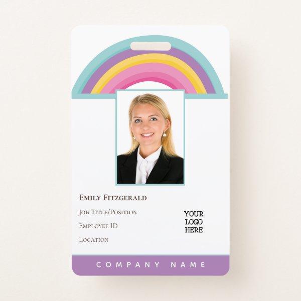 Rainbow Employee Photo ID Name Logo Portrait Badge