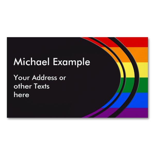 RAINBOW FLAG COLORS + your text & ideas Magnetic