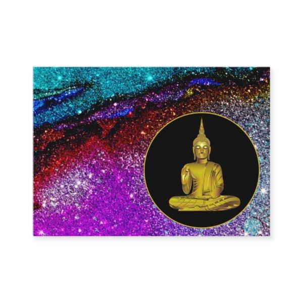 *~* Rainbow Glitter Universe Meditation Buddha