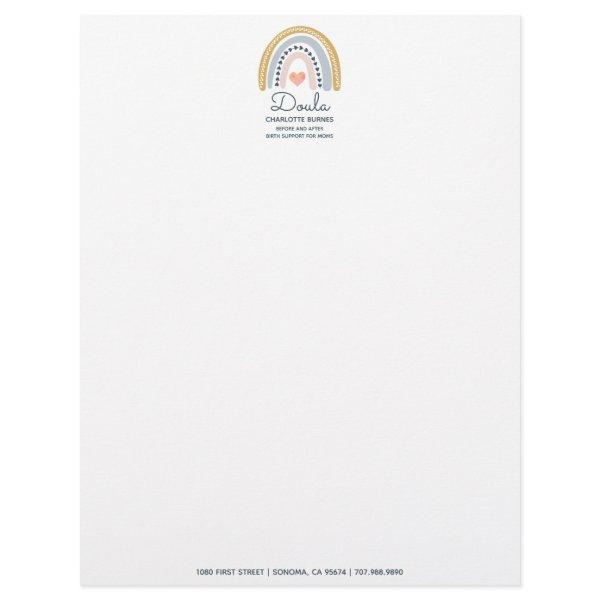 Rainbow Heart Doula Business Letterhead