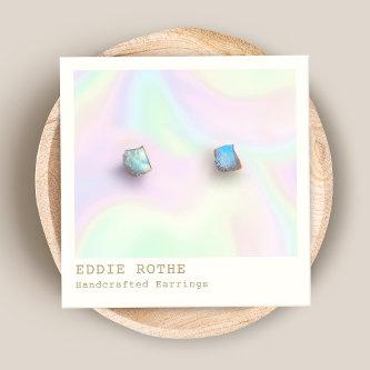 Rainbow Hologram Stud Earring Display Square