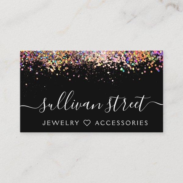 Rainbow Holographic Glitter Jewelry Boutique
