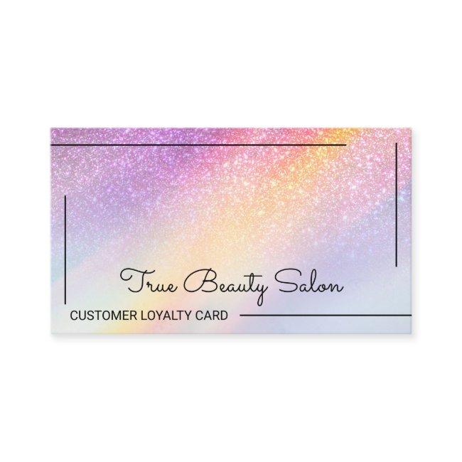 Rainbow Holographic Glitter Ombre Customer Loyalty Card