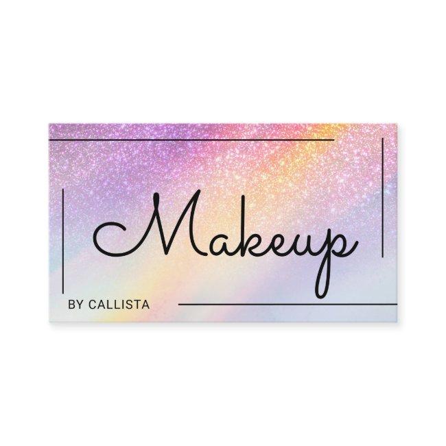 Rainbow Holographic Glitter Ombre Makeup