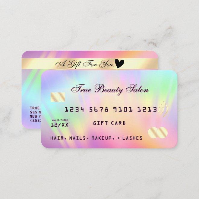 Rainbow Holographic Iridescent Unicorn Gift Card