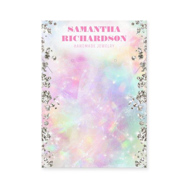 Rainbow Holographic Jewelry Silver Display