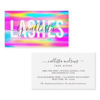 Rainbow Holographic Simple Typography Lashes