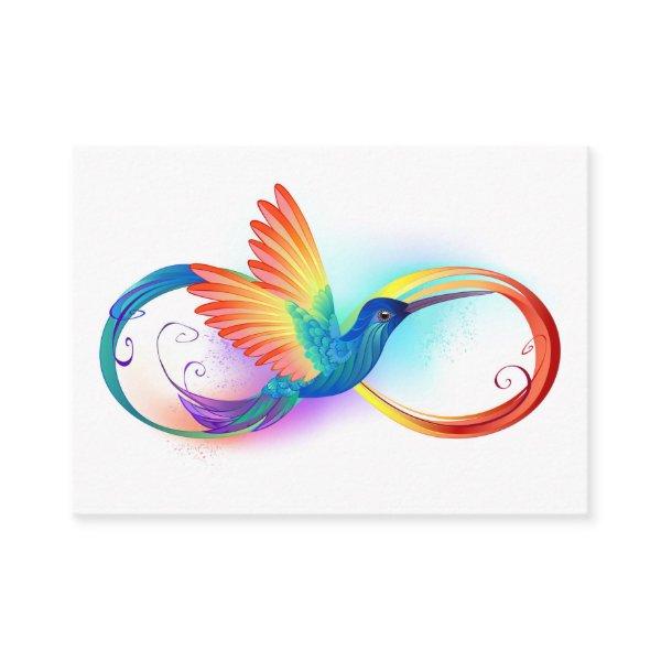 Rainbow Hummingbird with Infinity symbol Calling Card