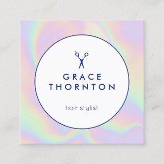 Rainbow Iridescent Hair Stylist Salon Square