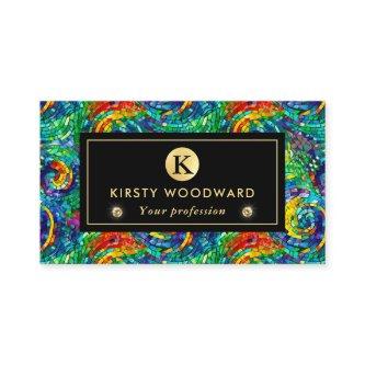 Rainbow Jewel Tone Mosaic Glass Pattern