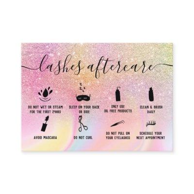 Rainbow lashes aftercare glitter ombre marble
