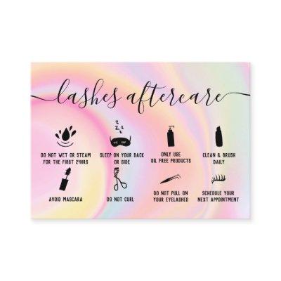 Rainbow lashes aftercare illustrations marble