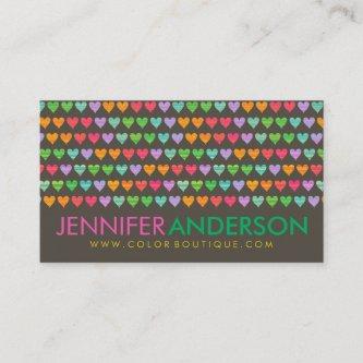 Rainbow Love Hearts Fun Colorful Cute Profile Card