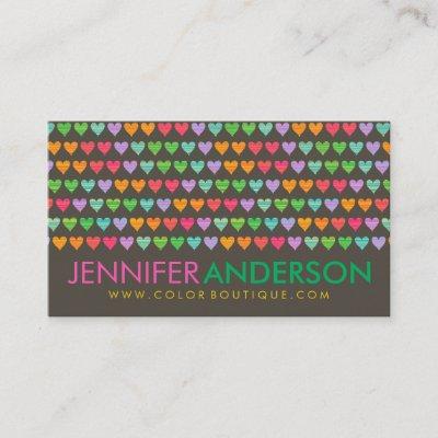 Rainbow Love Hearts Fun Colorful Cute Profile Card