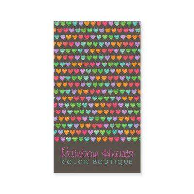 Rainbow Love Hearts Fun Colorful Profile Card