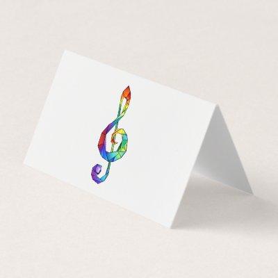 Rainbow musical key treble clef