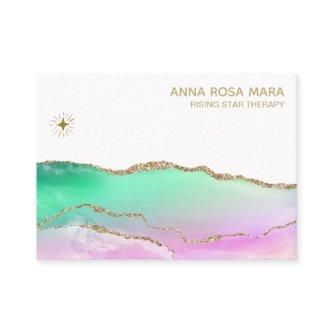 *~* Rainbow Pastel Agate Gold Glitter Veins Star