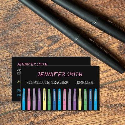 Rainbow Pen Substitute Teacher Black