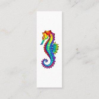 Rainbow Polygonal Seahorse Calling Card