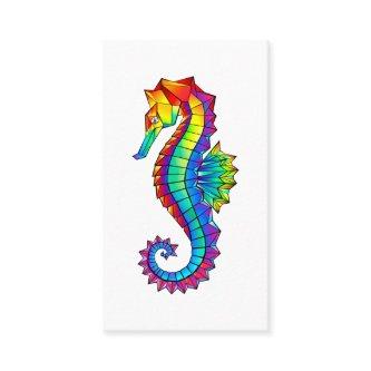 Rainbow Polygonal Seahorse Calling Card