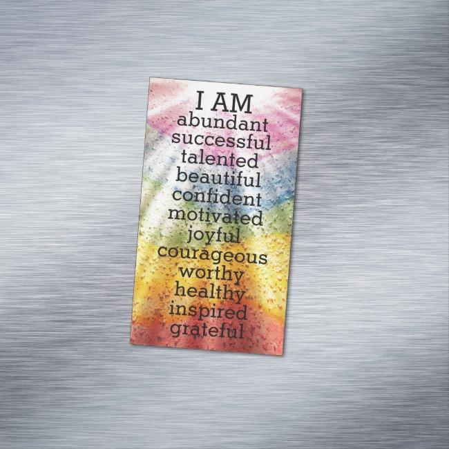 Rainbow Positive Affirmations Magnet