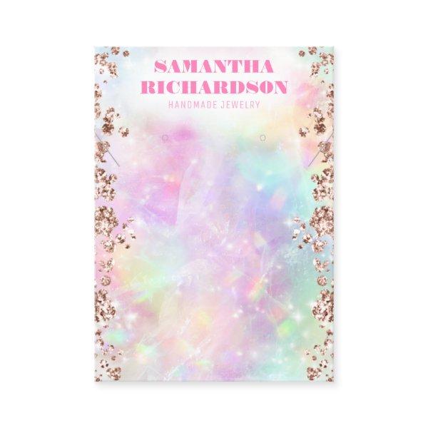 Rainbow Rose Gold Holographic Jewelry Display
