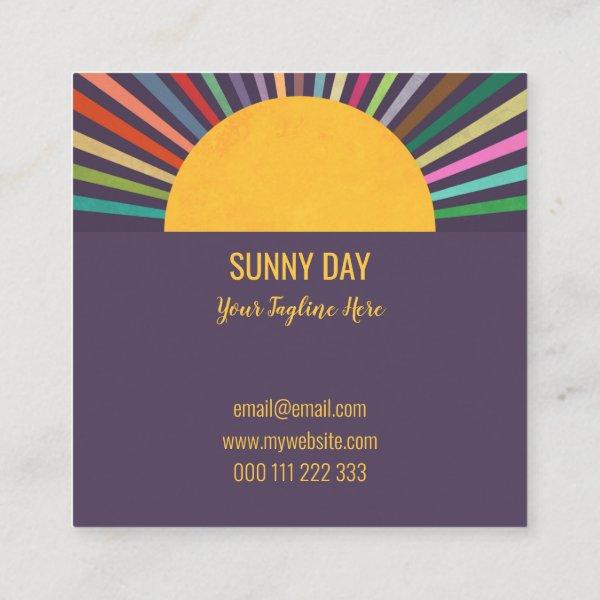 Rainbow Summer Sun Rays Professional Template Square