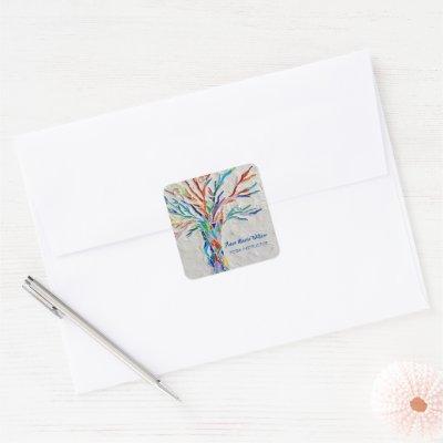 Rainbow Tree Yoga Instructor Square Sticker