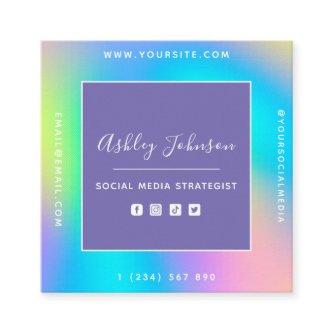 Rainbow Unicorn Social Media Strategist QR Code Square