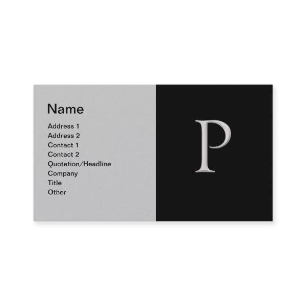 Raised Silver Letter "P"