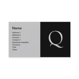 Raised Silver Letter "Q"