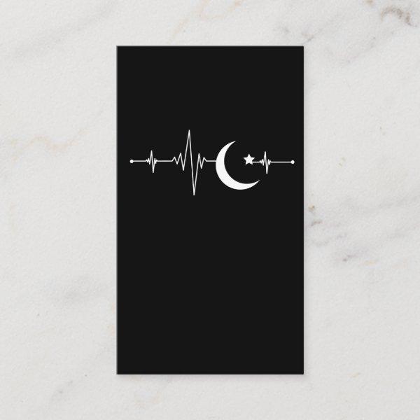 Ramadan Moon Islam Heartbeat Crescent Muslim